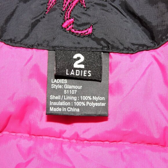 Obermeyer Womens Vintage Ski Snowboard Jacket Coat Pink Black Size 2 Embroidery - Picture 6 of 15